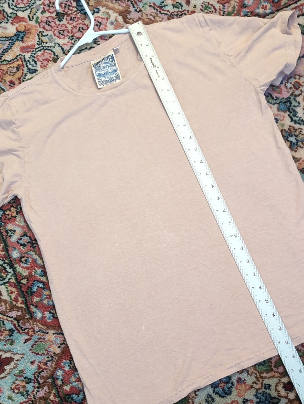 Jungmaven Men's Crewneck T‑Shirt in Light Pink - Picture 4 of 5
